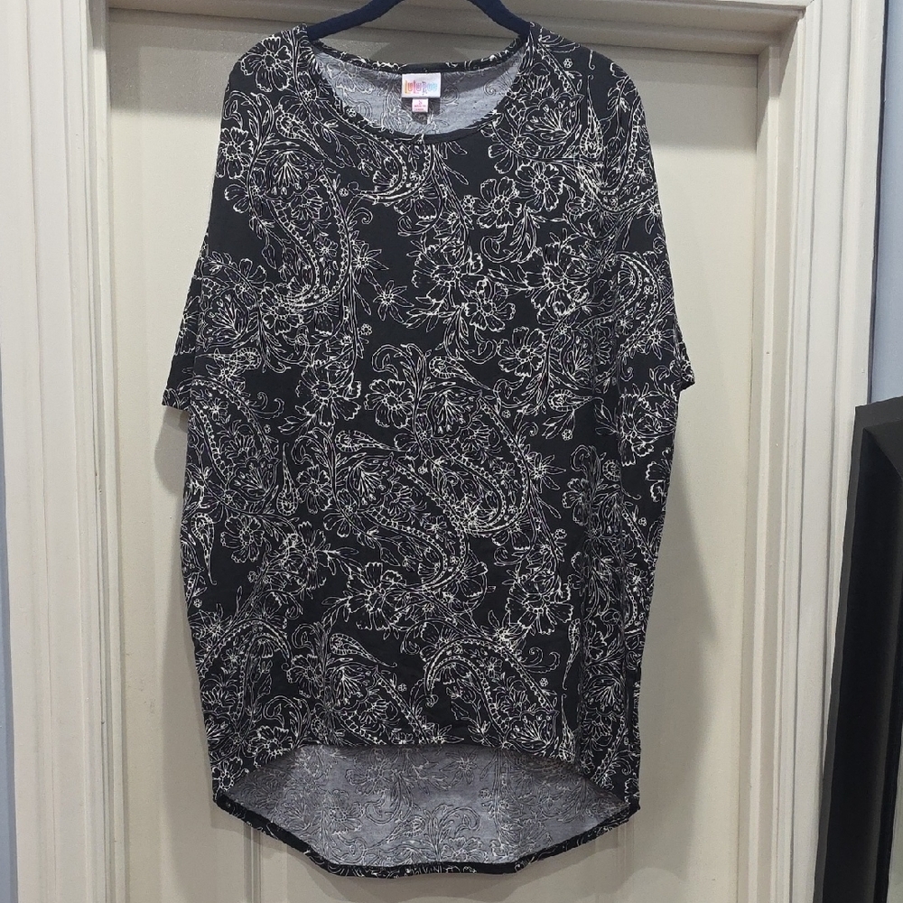 LuLaRoe Black‎ Tunic with Paisley Floral Print